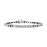 10k White Gold 1.0 Cttw Round-Cut Diamond Miracle Plate Tennis 7" Bracelet (I-J Color, SI2-I1 Clarity)