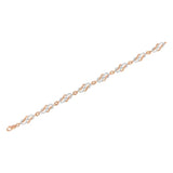 10K Rose Gold 1.0 Cttw Diamond Infinity Loop and Swirl Link Bracelet (I-J Color, I2-I3 Clarity) - 7.25" Inches