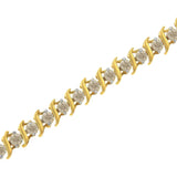 10K Yellow Gold 2.0 Cttw Diamond 7" S-Link Bracelet (J-K Color, I2-I3 Clarity)