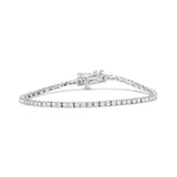 10K White Gold 2.0 Cttw Prong Set Round-Cut 7.25" Classic Lab Grown Diamond Tennis Bracelet (G-H Color, VS2-SI1 Clarity)