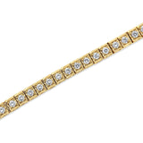 10K Yellow Gold 4.00 Cttw Round-Cut Diamond Link 7.25" Bracelet (K-L Color, I1-I2 Clarity)