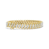 10K Yellow Gold 4.0 Cttw Diamond Triple Row Infinity 7" "S" Link Tennis Bracelet (J-K Color, I2-I3 Clarity)