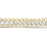 10K Yellow Gold 4.0 Cttw Diamond Triple Row Infinity 7" "S" Link Tennis Bracelet (J-K Color, I2-I3 Clarity)