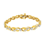 10 Karat Yellow Gold 1 CTTW Round Cut Diamond Infinite Love Bracelet