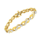 10 Karat Yellow Gold 1 CTTW Round Cut Diamond Infinite Love Bracelet