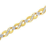 10 Karat Yellow Gold 1 CTTW Round Cut Diamond Infinite Love Bracelet