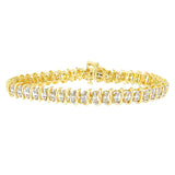 10 Karat Yellow Gold 1 CTTW Round Cut Diamond S-Curve Bracelet