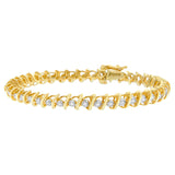 10 Karat Yellow Gold 1 CTTW Round Cut Diamond 'S' Bracelet