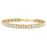 10 Karat Yellow Gold 1 CTTW Round Cut Diamond Square Link Karat Bracelet