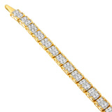 10 Karat Yellow Gold 1 CTTW Round Cut Diamond Square Link Karat Bracelet