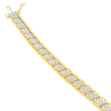 10 Karat Yellow Gold 2 CTTW Round Cut Diamond Diagonal Link Karat Bracelet