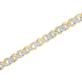 10 Karat Yellow Gold 3 CTTW Diamond 'XOXO' Link Karat Bracelet