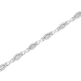 10 Karat White Gold 2.0 Carat Total Weight Round and Baguette-Cut Diamond X-Link Karat Tennis Bracelet