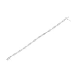 10 Karat White Gold 2.0 Carat Total Weight Round and Baguette-Cut Diamond X-Link Karat Tennis Bracelet