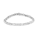 14K White Gold 1.0 Cttw Invisible-Set Princess Diamond Tennis Bracelet (H-I Color, SI1-SI2 Clarity) - 7"