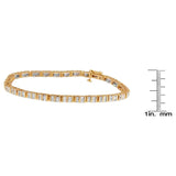 14K Yellow Gold Round and Baguette-Cut Diamond Bracelet (2.00 cttw, H-I Color, SI2-I1 Clarity)