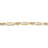 14K Yellow Gold Round and Baguette-Cut Diamond Bracelet (1.50 cttw, H-I Color, SI2-I1 Clarity)