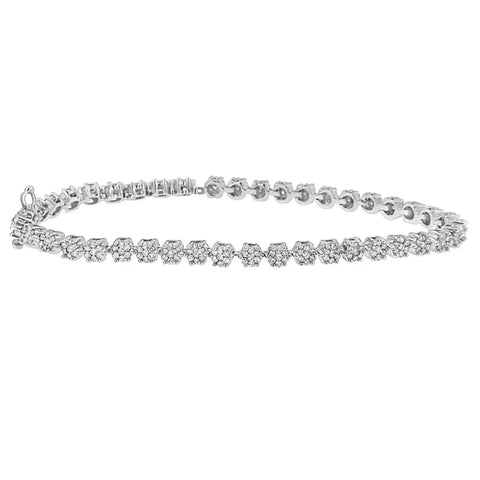 14K White Gold Round Diamond Bracelet (2.00 cttw, H-I Color, I1-I2 Clarity)