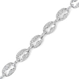 14K White Gold 1 1/2 Cttw Round Diamond Set Link Bracelet (I-J Color, I1-I2 Clarity) - 7"