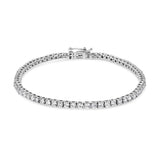 14K White Gold 4-Prong Set Lab Grown Round Diamond Classic Tennis Bracelet (F-G Color, VS1-VS2 Clarity) - 7.25"