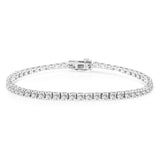 14K White Gold 4-Prong Set Lab Grown Round Diamond Classic Tennis Bracelet (F-G Color, VS1-VS2 Clarity) - 7.25"