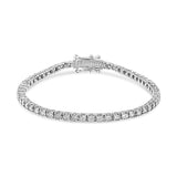 14K White Gold 2.0 Cttw Miracle Set Round-Cut Lab Grown Diamond Illusion 7" Tennis Bracelet (F-G Color, VS2-SI1 Clarity)