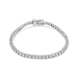 14K White Gold 2.0 Cttw Miracle Set Round-Cut Lab Grown Diamond Illusion 7" Tennis Bracelet (F-G Color, VS2-SI1 Clarity)