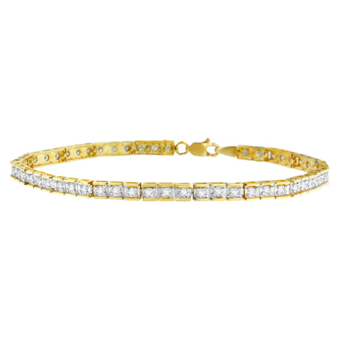 14 Karat Yellow Gold 1 CTTW Diamond Square Link Karat Bracelet