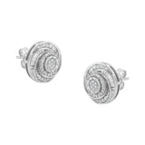 .925 Sterling Silver 1/4 Cttw Baguette and Round Diamond Swirl Love Knot Stud Earrings (I-J Color, I3 Clarity)