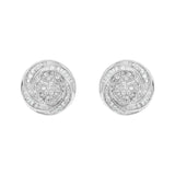 .925 Sterling Silver 1/4 Cttw Baguette and Round Diamond Swirl Love Knot Stud Earrings (I-J Color, I3 Clarity)