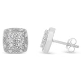 Sterling Silver Round Diamond Quad Stud Earrings (0.25 cttw, I-J Color, I3 Clarity)