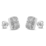 Sterling Silver Round Diamond Quad Stud Earrings (0.25 cttw, I-J Color, I3 Clarity)