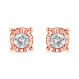 .925 Sterling Silver 1/5 Cttw Round Near Colorless Diamond Miracle-Set Stud Earrings