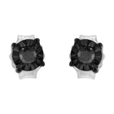 .925 Sterling Silver Classic 1/10CTTW Diamond Stud Earrings (Choice of Diamonds)