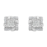 .925 Sterling Silver 1/2 Cttw Round-Cut Diamond Stud Earrings (I-J Color, I1-I2 Clarity)