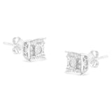 Sterling Silver Round Cut Diamond Stud Earrings (1/4 cttw, I-J Color, I2-I3 Clarity)