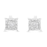 Sterling Silver Round Cut Diamond Stud Earrings (1/4 cttw, I-J Color, I2-I3 Clarity)