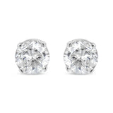 .925 Sterling Silver 1/10 Cttw Round Brilliant-Cut Diamond Classic 4-Prong Stud Earrings (H-I Color, I2-I3 Clarity)