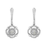 .925 Sterling Silver Miracle-Set Diamond Accent Drop and Dangle Earrings (I-J Color, I3 Clarity)