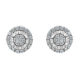 Sterling Silver Diamond Cluster Earrings (1 cttw, I-J Color, I2-I3 Clarity)