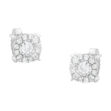 Sterling Silver Diamond Square Stud Earring (1/2 cttw, I-J Color, I2-I3 Clarity)