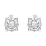 Sterling Silver Diamond Square Stud Earring (1/2 cttw, I-J Color, I2-I3 Clarity)