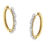 Yellow Gold Plated Sterling Silver Diamond Hoop Earrings (1 cttw, J-K Color, I2-I3 Clarity)