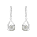 .925 Sterling-Silver 1/5 cttw Miracle-Set Round Diamond Drop and Dangle Hoop Earring (I-J Color, I3 Clarity)