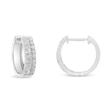 Sterling-Silver Diamond Hoop Earring (1/2 cttw, I-J Color, I2-I3 Clarity)