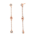 10K Rose Gold Plated .925 Sterling Silver 1/15 Cttw Diamond Dangle Earring (I-J Color, I3-Promo Clarity)