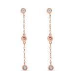 10K Rose Gold Plated .925 Sterling Silver 1/15 Cttw Diamond Dangle Earring (I-J Color, I3-Promo Clarity)