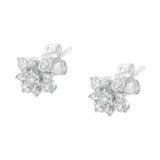 Sterling Silver Diamond Flower Stud Earrings (1/2 cttw, I-J Color, I1-I2 Clarity)