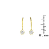 2 Micron 10KT Yellow Gold Plated Sterling Silver Diamond Drop Cluster Earrings (1/4 cttw, I-J Color, I2-I3 Clarity)