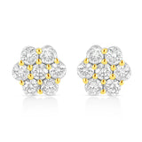 .925 Sterling Silver 1 1/4 Cttw Miracle Set Princess-cut Diamond Solitaire Stud Earrings (H-I Color, I1-I2 Clarity)